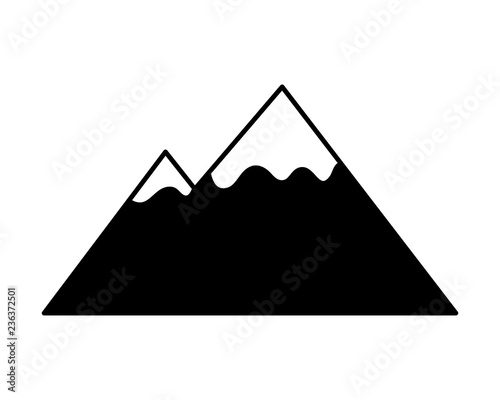 mountain peaks on white background