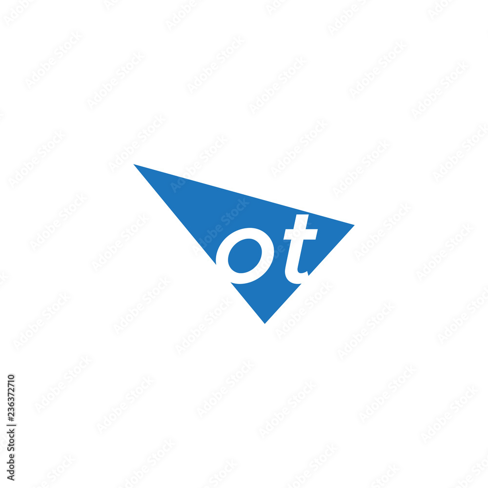 initial two letter ot negative space triangle logo initial two letter ot negative space triangle logo
