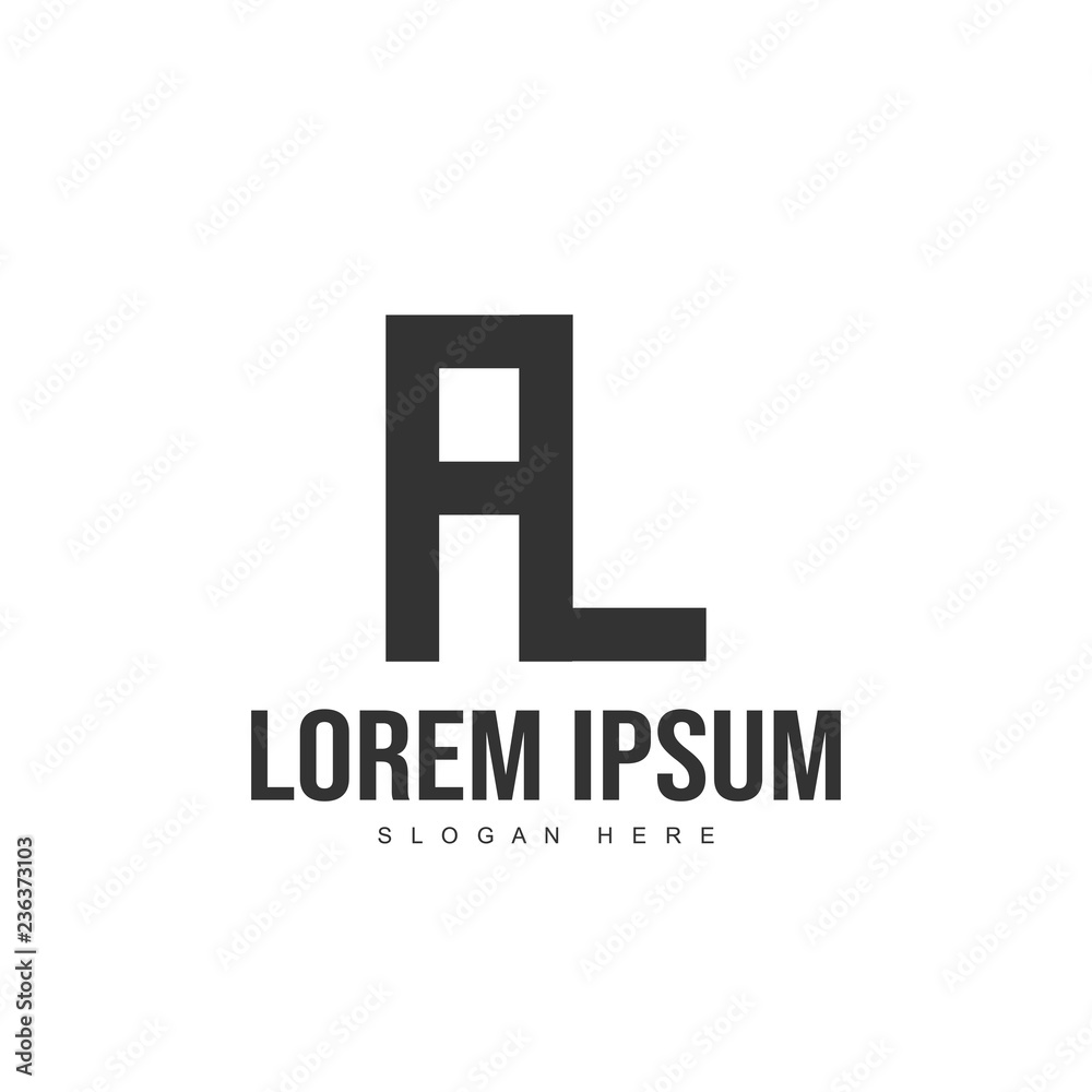 AL Logo template design. Initial letter logo design
