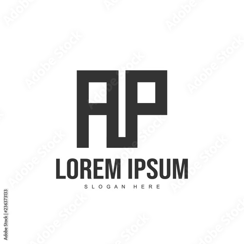 AP Logo template design. Initial letter logo design