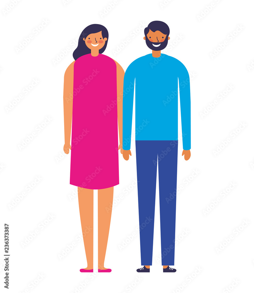 couple characters on white background