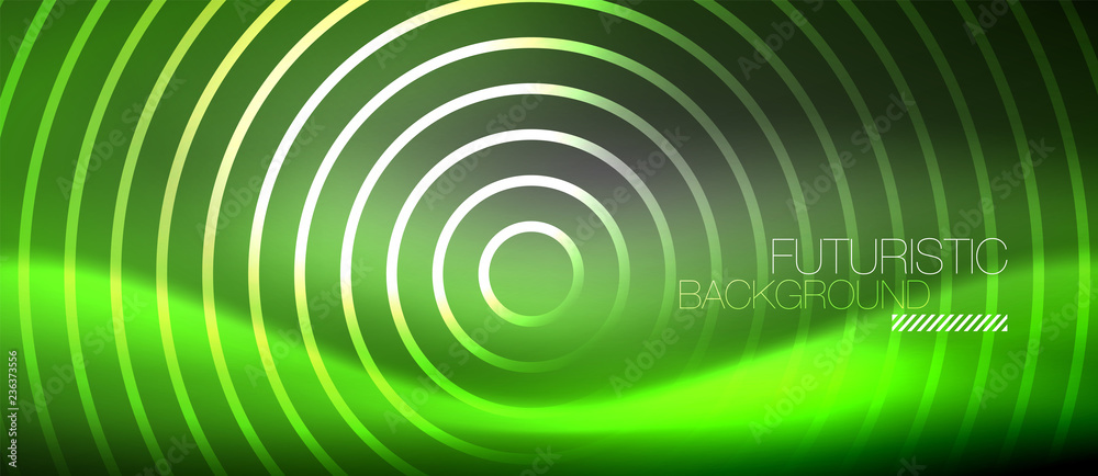 Neon circles abstract background, shiny lines Neon circles abstract background, shiny lines
