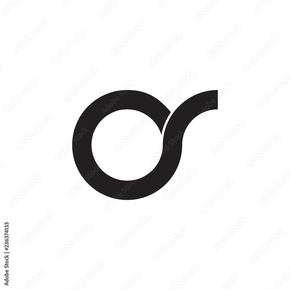 letters os simple circle brand logo  - obrazy, fototapety, plakaty 