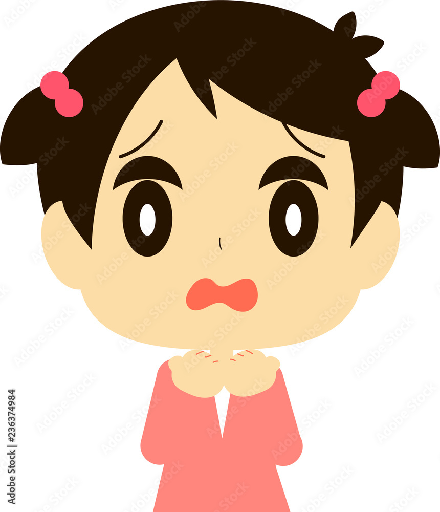 不安がる可愛い女の子 不安がる可愛い女の子