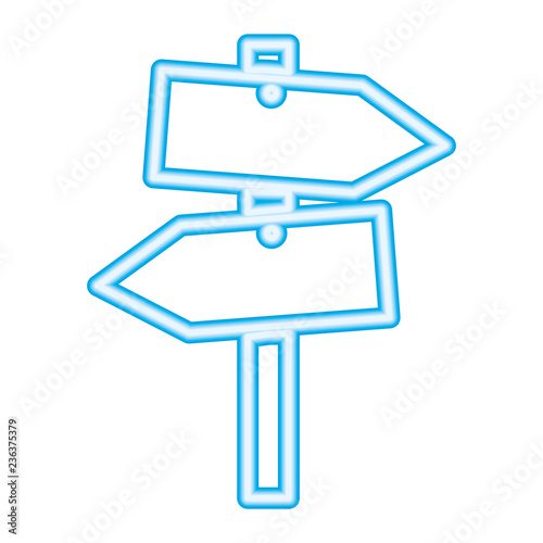 wooden guide signal on white background