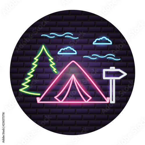 camping neon  concept