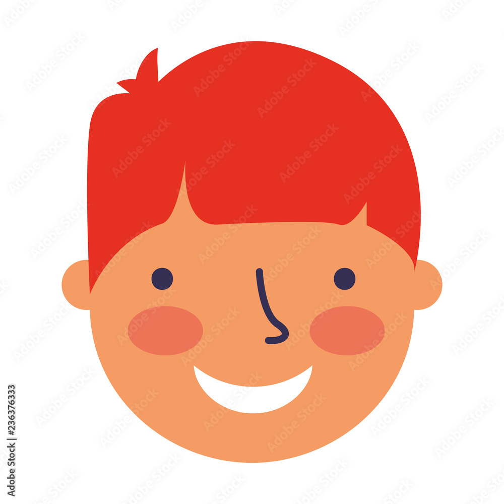 happy young boy face character happy young boy face character