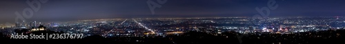 Los Angeles Skyline Stitched Panoramic Night.