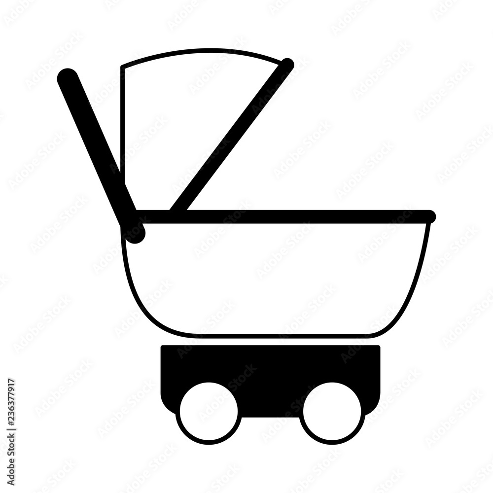 pram baby on white background pram baby on white background