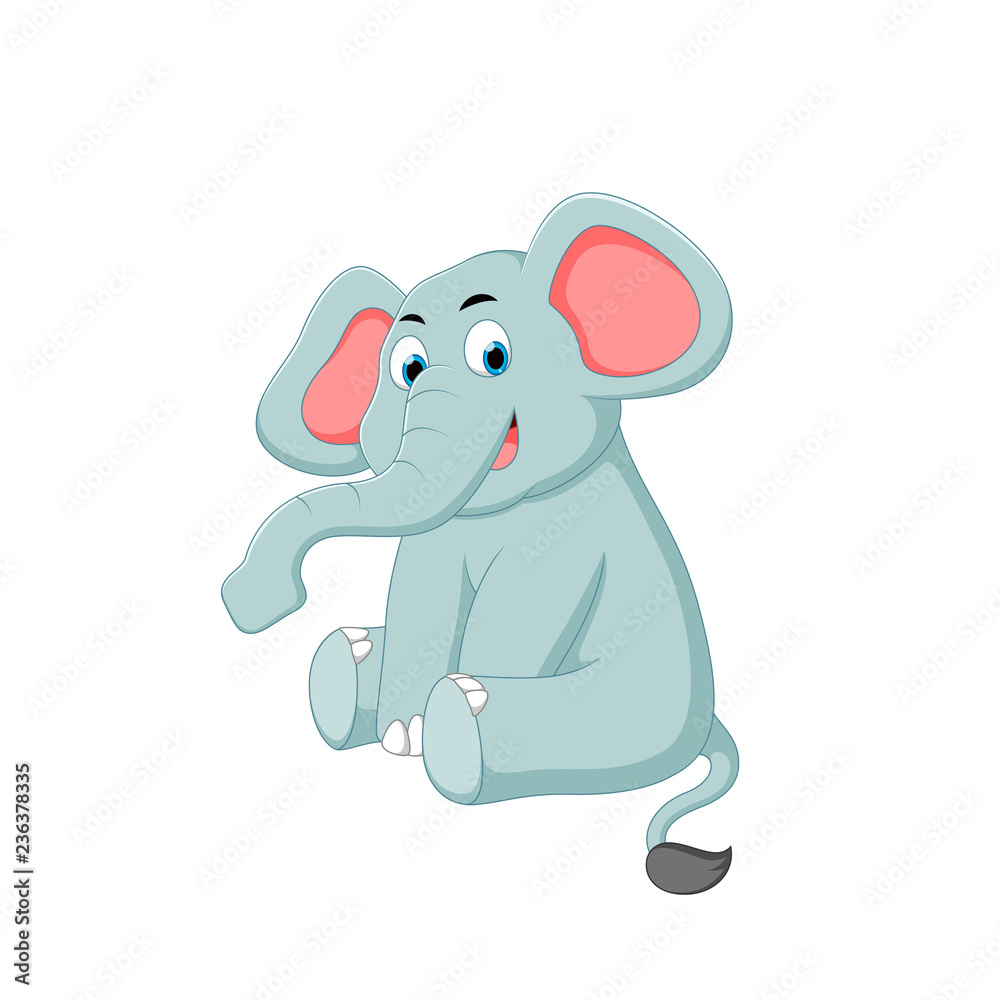 vector illustration of elephant cartoon