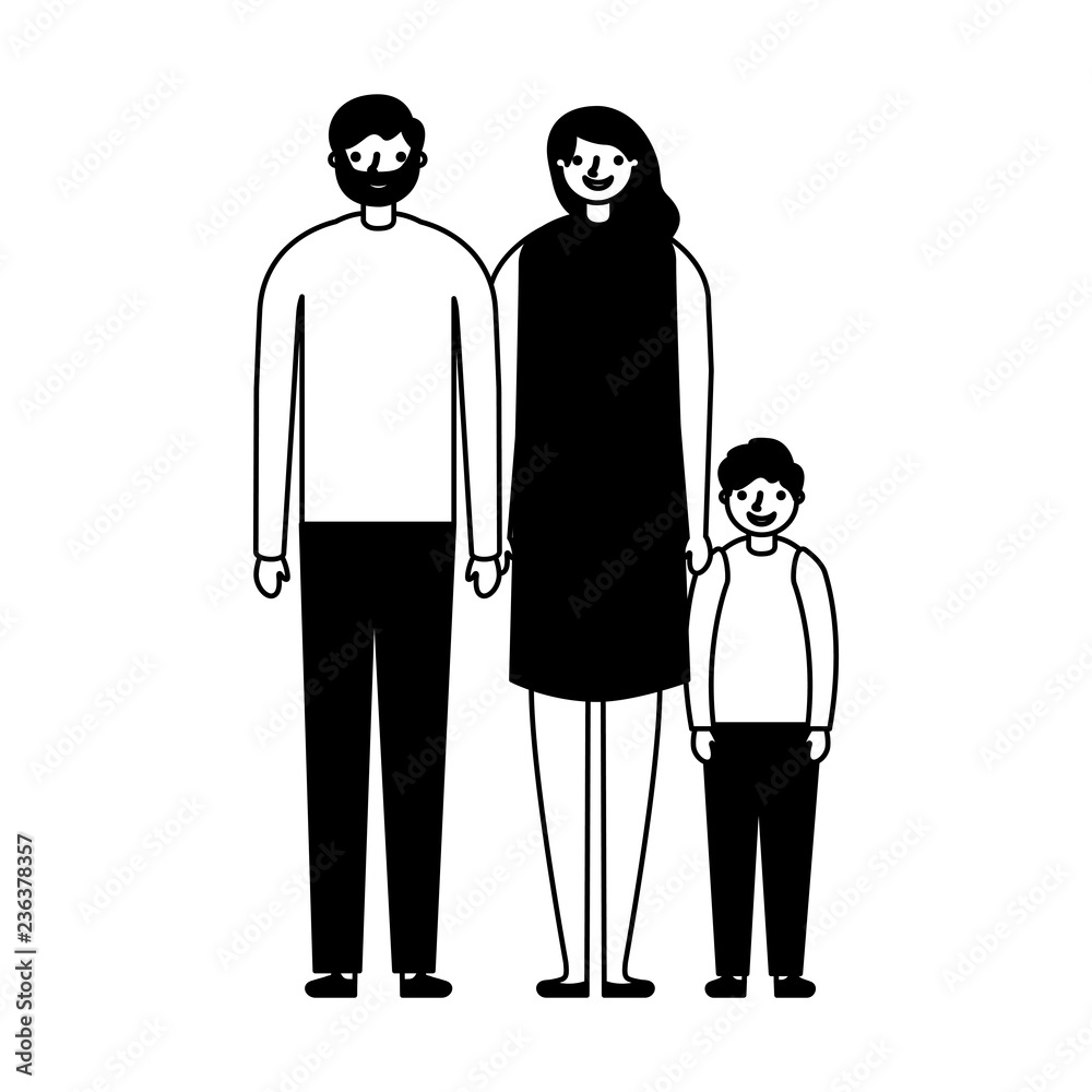 family parents and son together family parents and son together