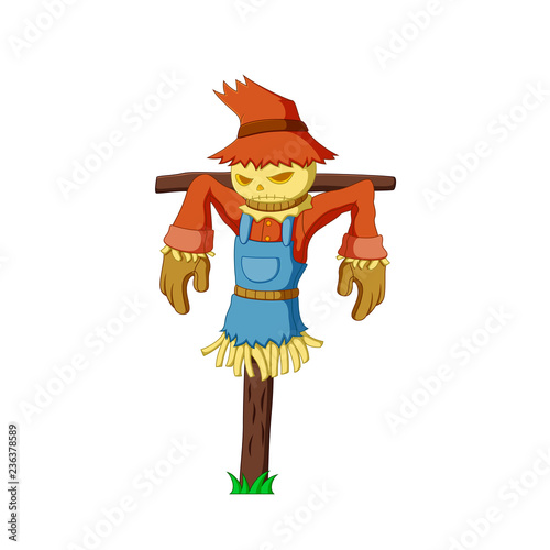 Vector illustration scarecrow cartoon