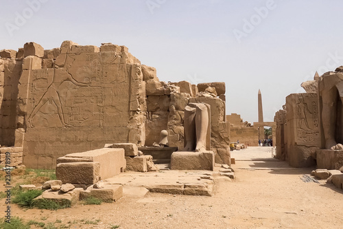 Buildings and columns of ancient Egyptian megaliths. Ancient rui photo