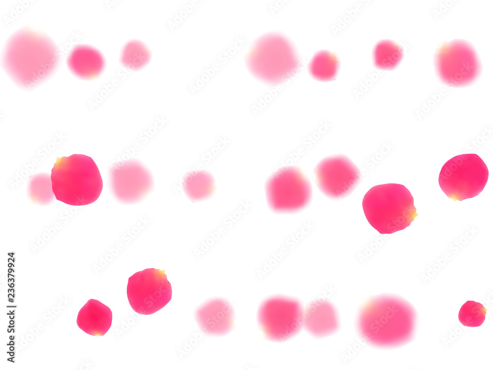 Pink rose petals falling vector valentine background.