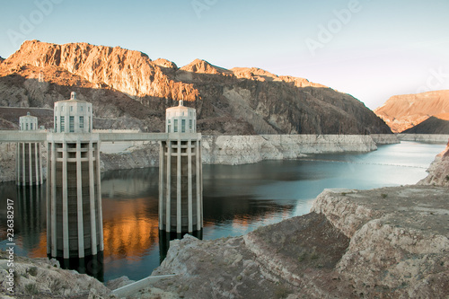 Beautiful sunset near the Hoover Dam