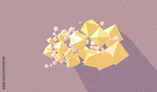 Flat Design Polygons Pink and Blue
