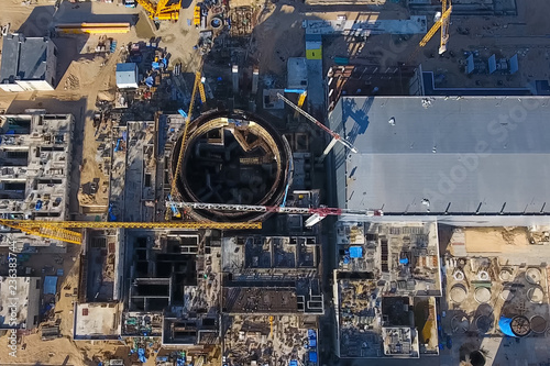Aerial survey of a nuclear power plant under construction. Insta