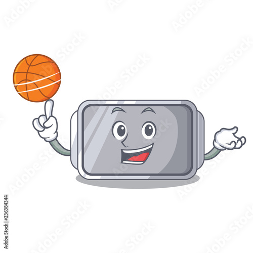 With basketball baking pan quality on isolated mascot