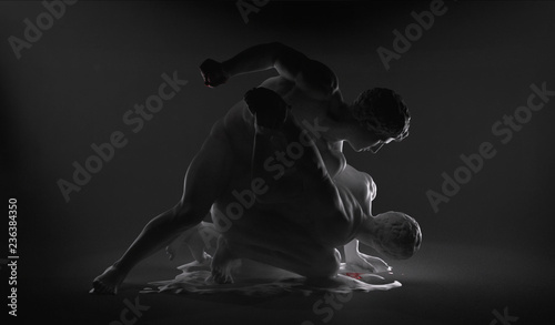 The Wrestlers Statue Abstract