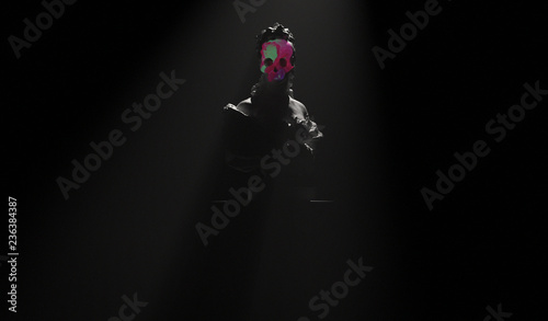 Bust Skull Statue Abstract