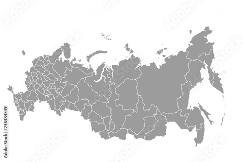 Obraz na plátne Schematic map of Russia on a white background