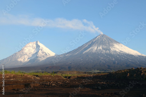 The Kamchatka volcano. Klyuchevskaya hill. The nature of Kamchat photo