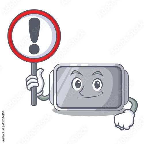 With sign baking pan quality on isolated mascot