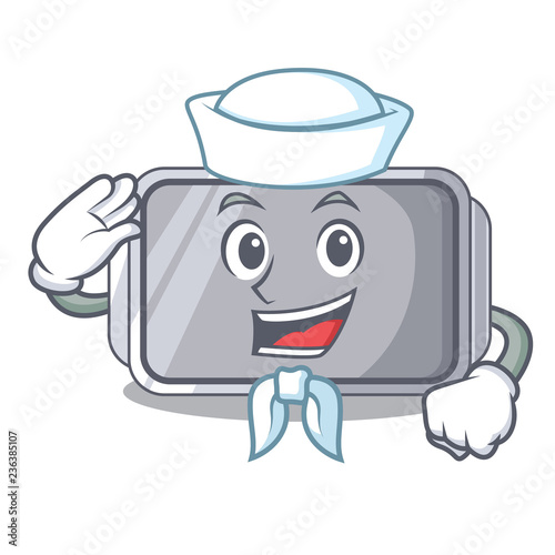 Sailor baking pan quality on isolated mascot