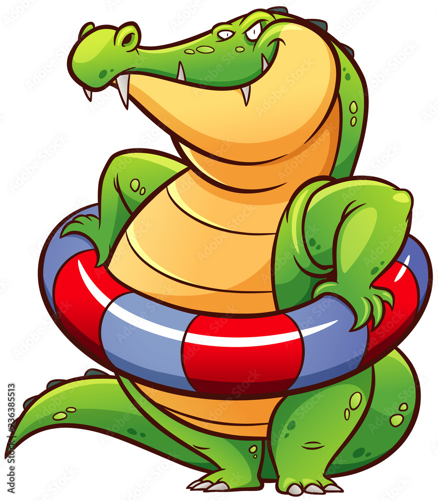 Naklejka premium Ilustracja wektorowa Cartoon krokodyla