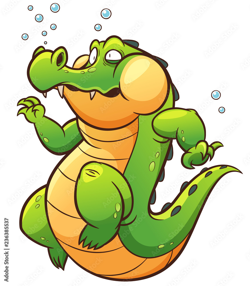 Naklejka premium Ilustracja wektorowa Cartoon krokodyla