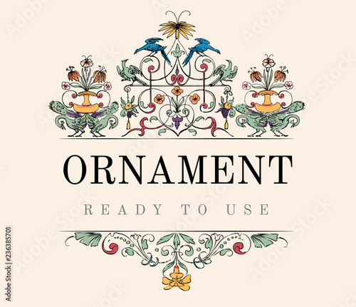 Vintage flourish ornament illustration