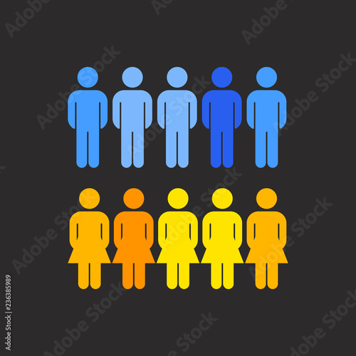 Corporate gender distribution statistics vector