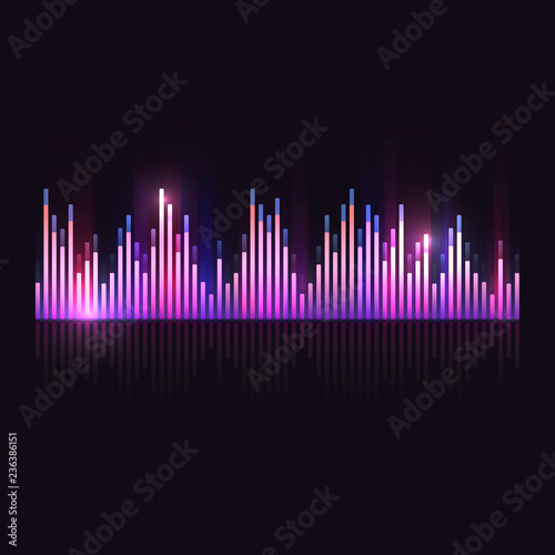 Colorful sound wave equalizer vector design