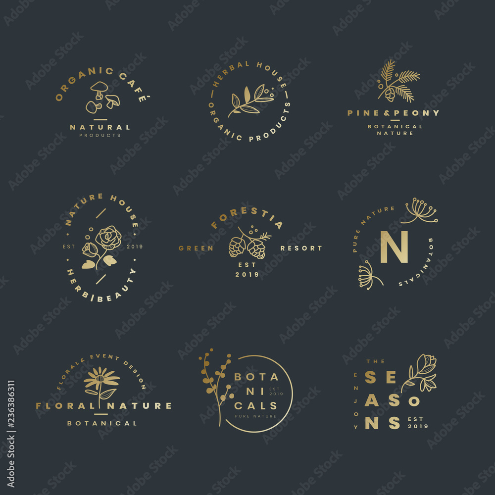Set of botanical logo design vectors Set of botanical logo design vectors