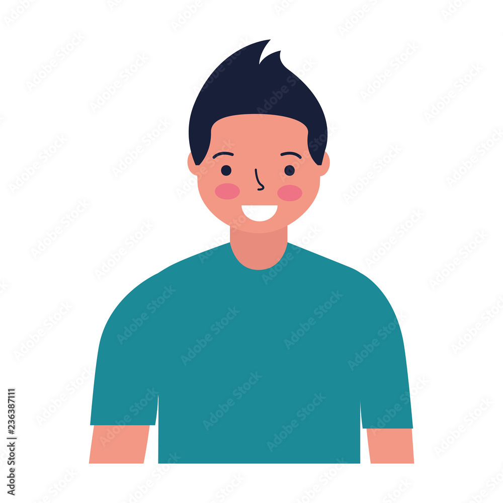 portrait man character on white background portrait man character on white background