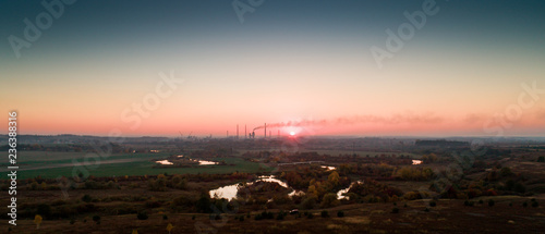 sunset, field, river, mountain, Rivne, Ukraine © Vidima studio MAX