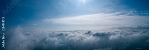 Above the clouds, panoramic photo