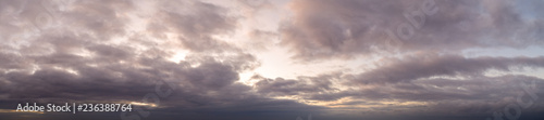 Panoramic photo of clouds at sunset