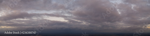 Panoramic photo of clouds at sunset