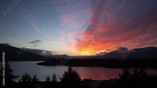 A timelapse of sunrise in the lake of binelouidane in Morocco