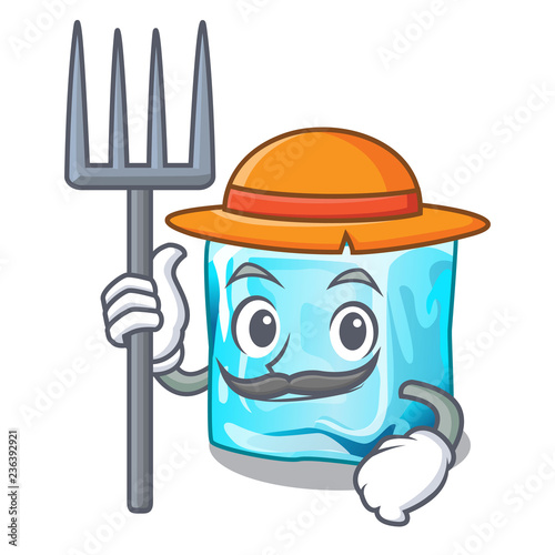Farmer Ice cubes shape on the cartoon