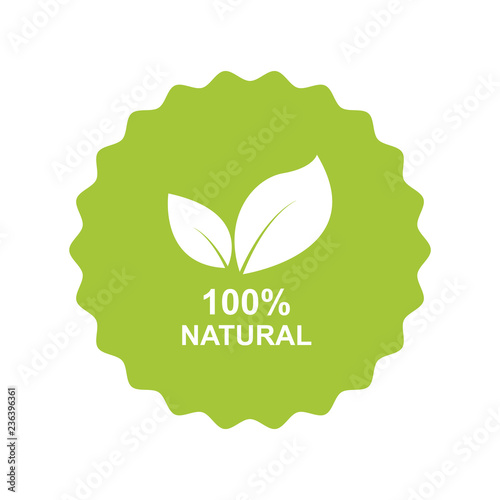 natural label icon vector