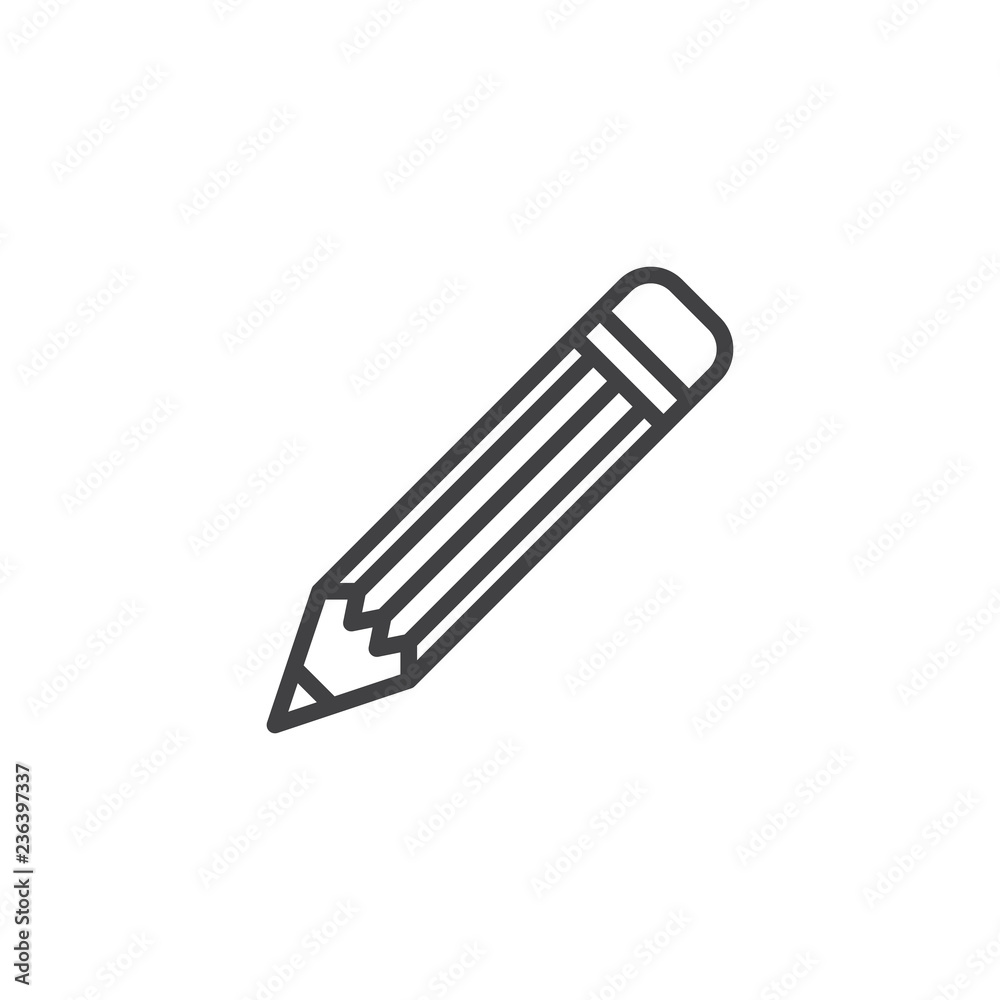 Office Pencil outline icon. linear style sign for mobile concept and web design. Crayon simple line vector icon. Symbol, logo illustration. Pixel perfect vector graphics Office Pencil outline icon. linear style sign for mobile concept and web design. Crayon simple line vector icon. Symbol, logo illustration. Pixel perfect vector graphics