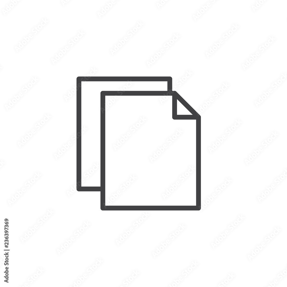 Paper file outline icon. linear style sign for mobile concept and web design. Paper note document simple line vector icon. Copy symbol, logo illustration. Pixel perfect vector graphics Paper file outline icon. linear style sign for mobile concept and web design. Paper note document simple line vector icon. Copy symbol, logo illustration. Pixel perfect vector graphics