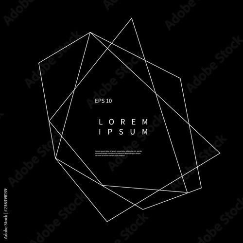 Obraz na plátně Logo with bronze and gold geometric polyhedron shape on black background