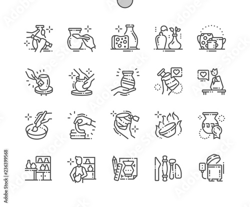Pottery production Well-crafted Pixel Perfect Vector Thin Line Icons 30 2x Grid for Web Graphics and Apps. Simple Minimal Pictogram