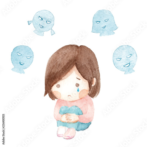 いじめられて悩む女の子　