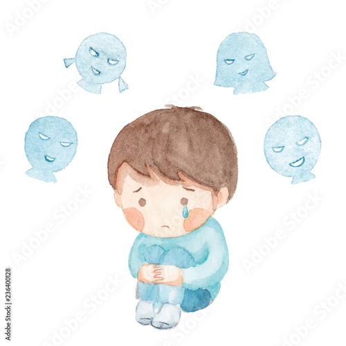 いじめられて悩む男の子