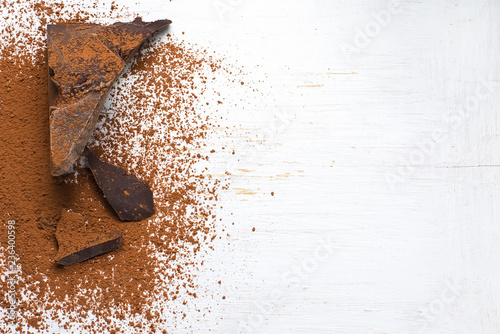 Vászonkép cocoa solids and cocoa powder