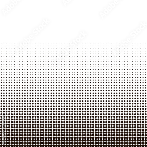 Geometric halftone seamless pattern. Retro pointillism vector background. Old school design. Bright dotted texture. Black dots on white background.